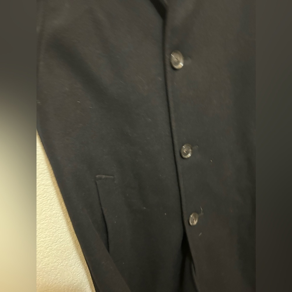 Caruso Black Wool Coat VM5010 - Picture 7 of 16